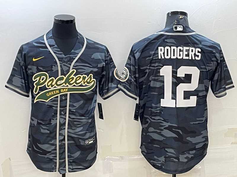 Men's Green Bay Packers #12 Aaron Rodgers Grey Camo With Patch Cool Base Stitched Baseball Jersey,We sell and wholesale Men's Green Bay Packers #12 Aaron Rodgers Grey Camo With Patch Cool Base Stitched Baseball Jersey on line form chian!